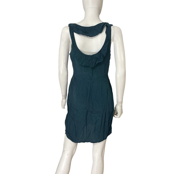 Kimchi Blue Teal Ruffle Silk Cutout Dress - Picture 5 of 10